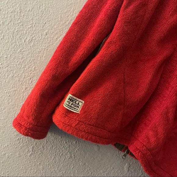 HELL IS FOR HEROES Red Full Zip Fleece Jacket - Picture 3 of 7